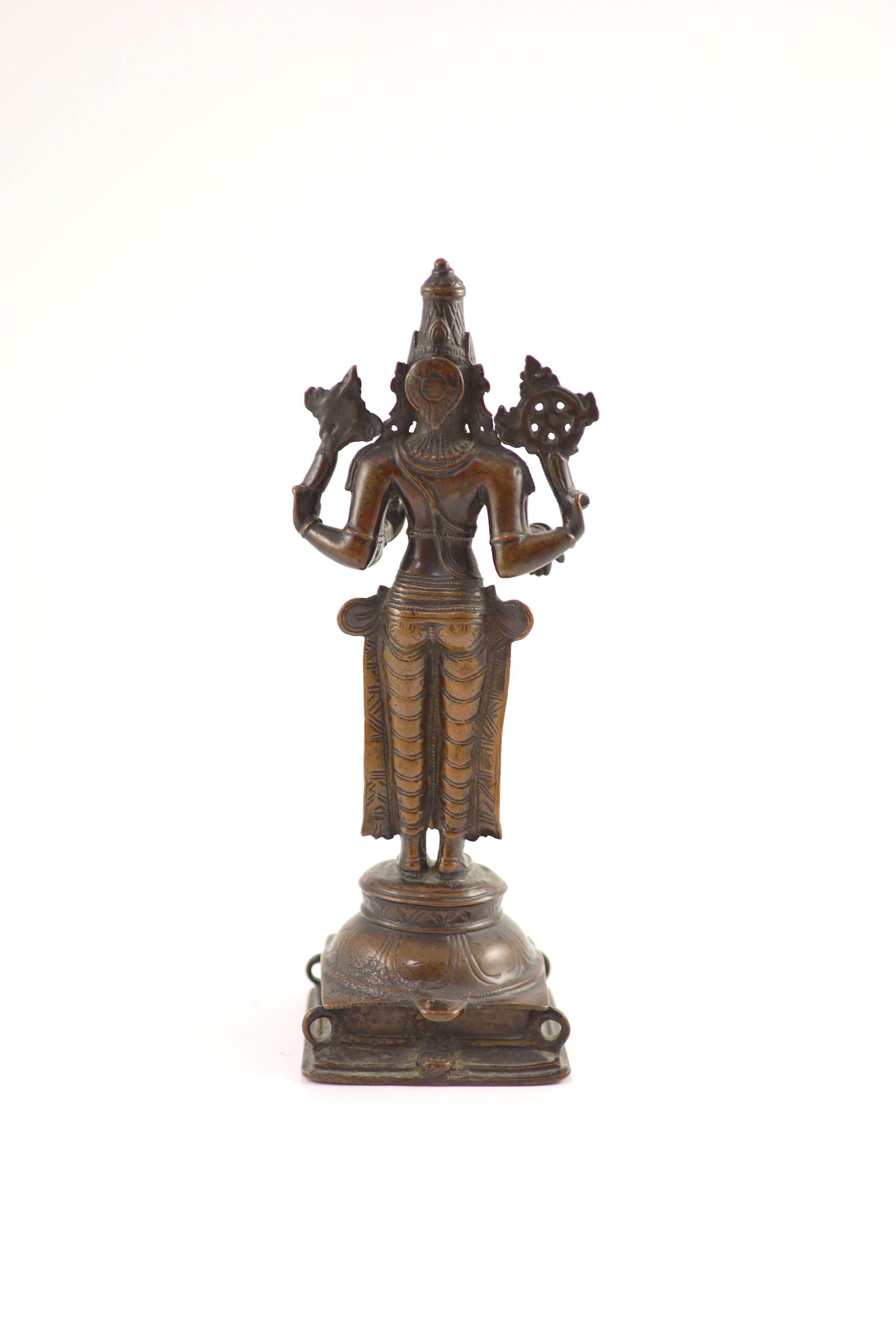 A tall Indian bronze figure of the Hindu deity Shiva Chandrashekhara, 18th/19th century, 72 cm high